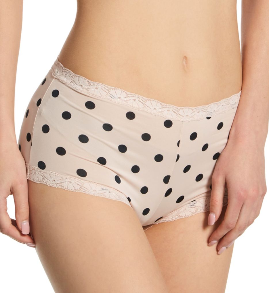 Women's Maidenform 40760 Classics Microfiber and Lace Boyshort Panty (New  Geo Snowflake 5) 