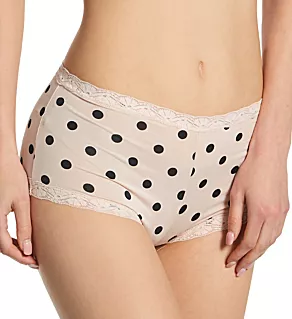 Classics Microfiber and Lace Boyshort Panty Modern Dot Sandshell 5