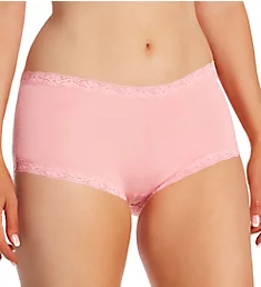 Classics Microfiber and Lace Boyshort Panty Rose Bloom Pink 6