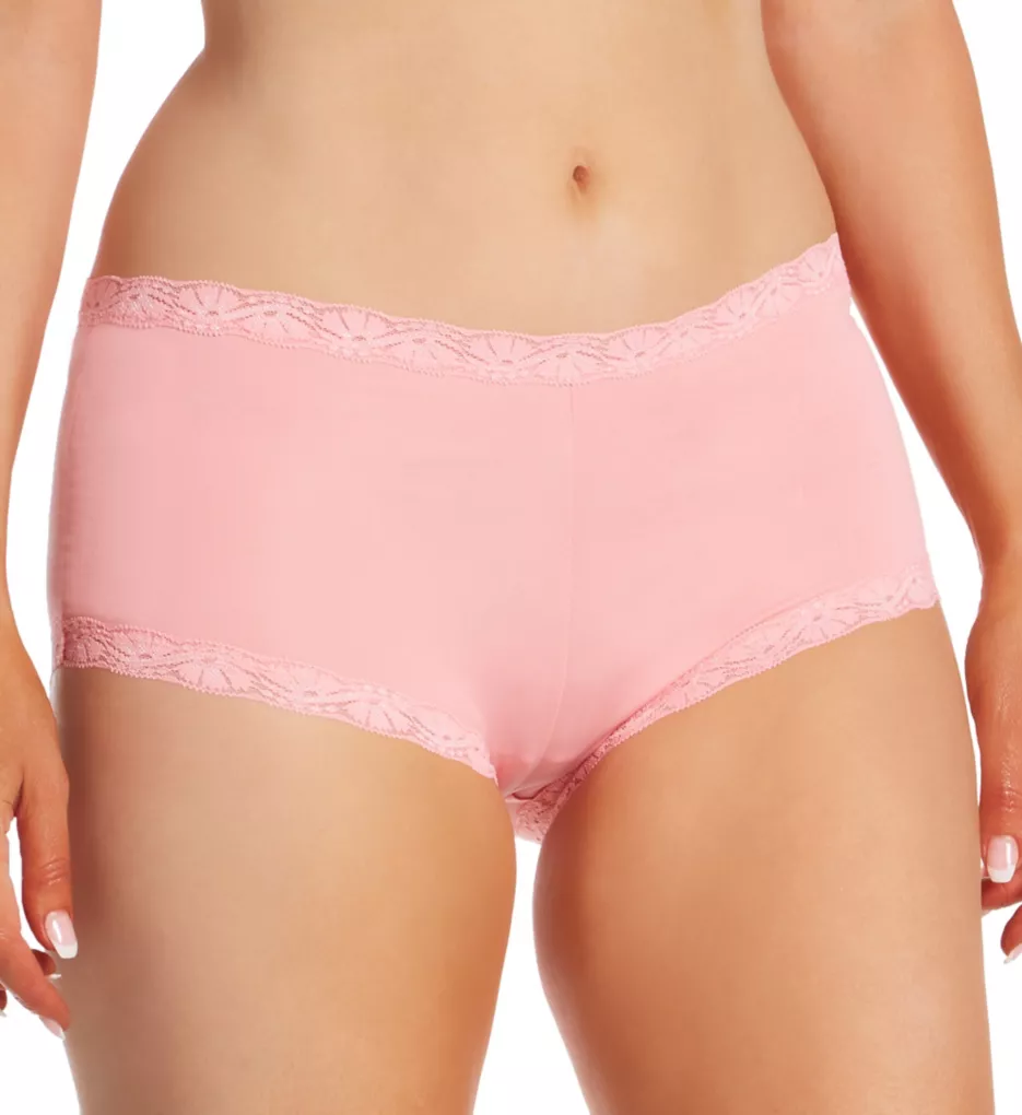 Classics Microfiber and Lace Boyshort Panty Rose Bloom Pink 7