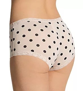 Classics Microfiber and Lace Boyshort Panty Modern Dot Sandshell 5