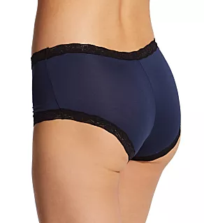 Classics Microfiber and Lace Boyshort Panty Navy with Black 5