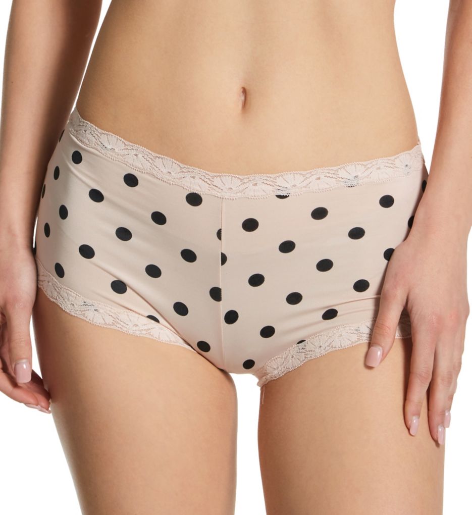 Women's Maidenform 40760 Classics Microfiber and Lace Boyshort Panty (New  Geo Snowflake 5)