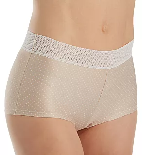 Classics Microfiber and Geo Lace Boyshort Panty Paris PearlPinDot/Nude 5