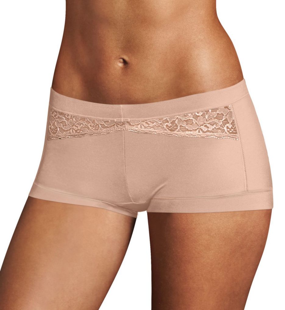 Maidenform Women's Dream Microfiber Boyshort Panty in Pink | Plus Size 5 | HerRoom.com