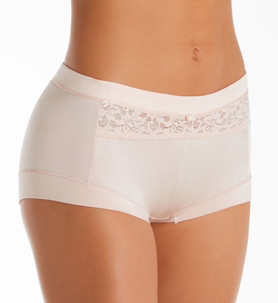 Maidenform Women's Dream Microfiber Boyshort Panty in Beige | Plus Size 5 | HerRoom.com