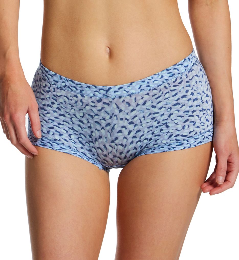 Women's Maidenform 40760 Classics Microfiber and Lace Boyshort Panty (New  Geo Snowflake 5)