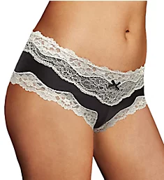Cheeky Microfiber Hipster Panty with Lace Black/Ivory 5