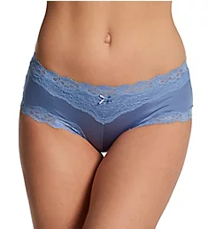 Cheeky Microfiber Hipster Panty with Lace Denim Jacket Blue Hthr 5