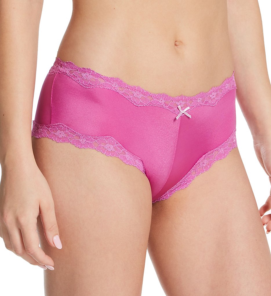 Maidenform >> Maidenform 40823 Cheeky Microfiber Hipster Panty with Lace (Fuchsia Feather 8)