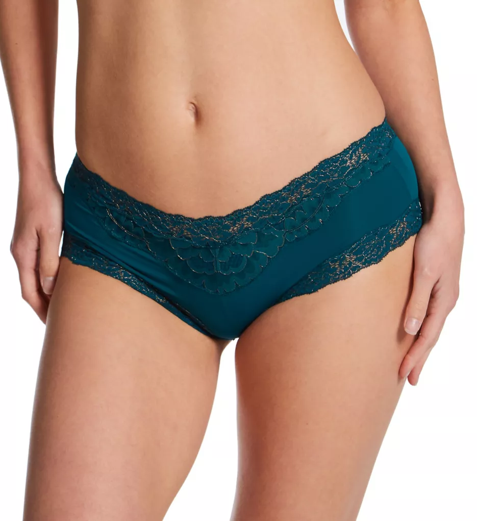 Cheeky Microfiber Hipster Panty with Lace Instant Teal/Rose Gold 5