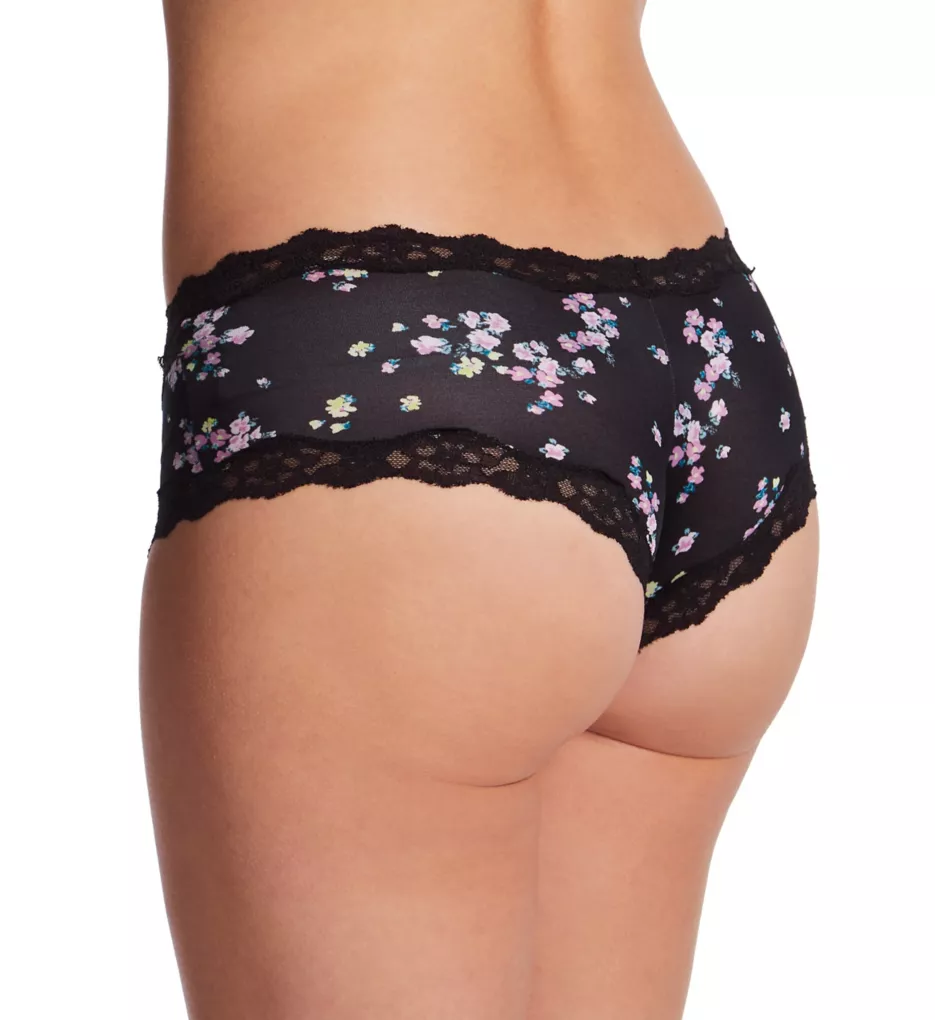 Cheeky Microfiber Hipster Panty with Lace Black Regal Ditsy 5