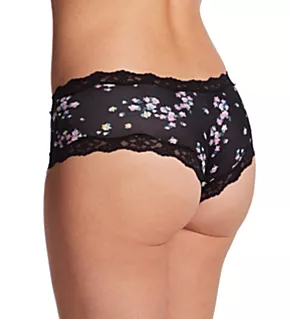 Cheeky Microfiber Hipster Panty with Lace Black Regal Ditsy 9