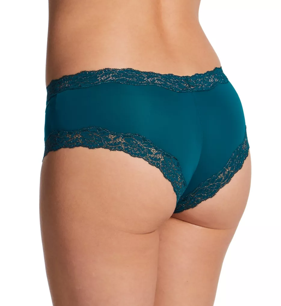 Cheeky Microfiber Hipster Panty with Lace Instant Teal/Rose Gold 5