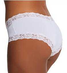 Cheeky Microfiber Hipster Panty with Lace White with Rose Gold 5