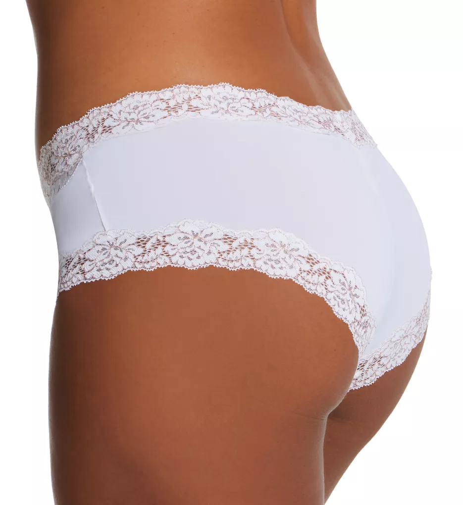 Cheeky Microfiber Hipster Panty with Lace White with Rose Gold 5