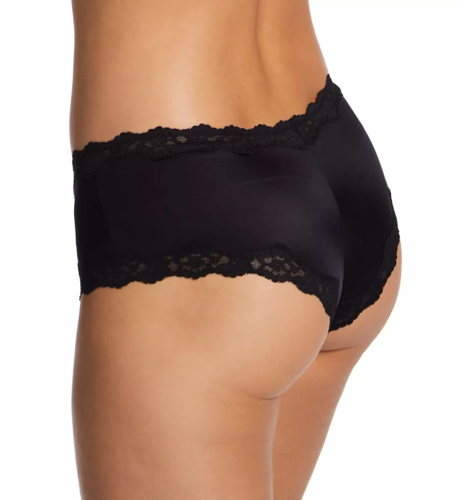 Maidenform Womens Cheeky Scalloped Lace Hipster, 9, Black/Rum