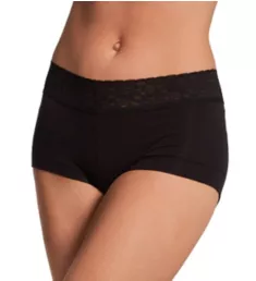 Dream Cotton Boyshort Panty with Lace Black 5