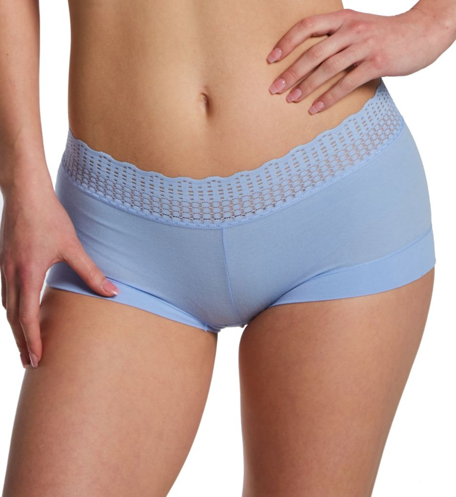 Maidenform Women's Dream Cotton Boyshort Panty with Lace in High As The Sky Blue | Size 7 | HerRoom.com