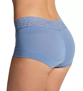 Dream Cotton Boyshort Panty with Lace Denim Jacket Blue Hthr 5