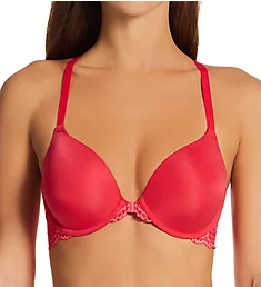 One Fab Fit Extra Coverage Lace T-Back Bra Red Stone/Coral Punch 34C