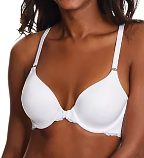 One Fab Fit Extra Coverage Lace T-Back Bra White 34C
