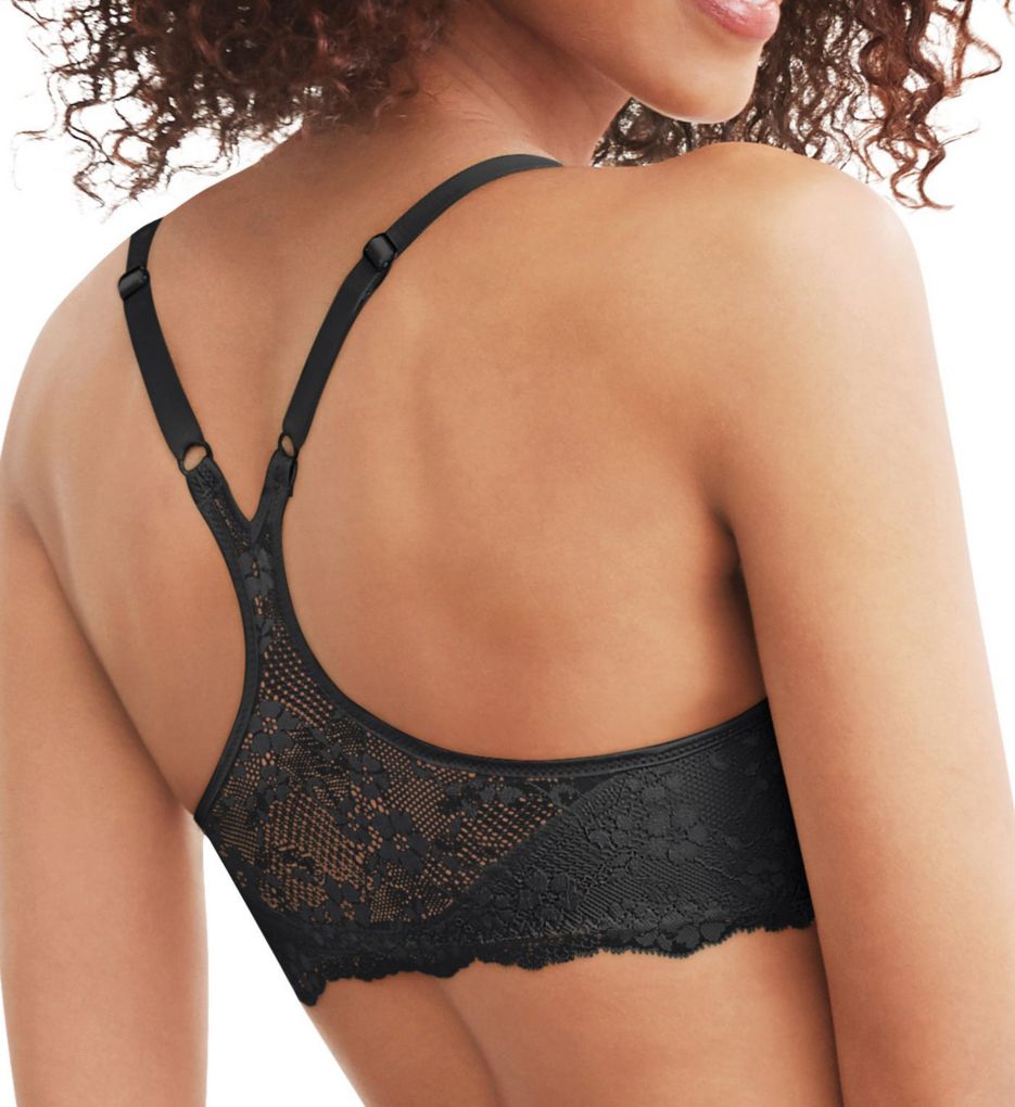 One Fab Fit Extra Coverage Lace T-Back Bra Black 36D by Maidenform