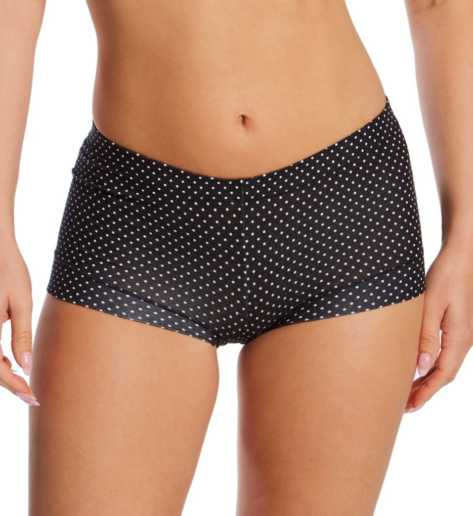 Maidenform Women's Dream Tailored Cotton Boyshort Panty in Black/White Dot | Size 6 | HerRoom.com