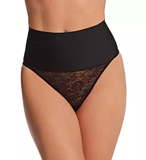 Tame Your Tummy Lace Thong Black Lace S