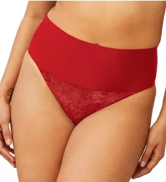 Tame Your Tummy Lace Thong Vintage Car Red Lace S