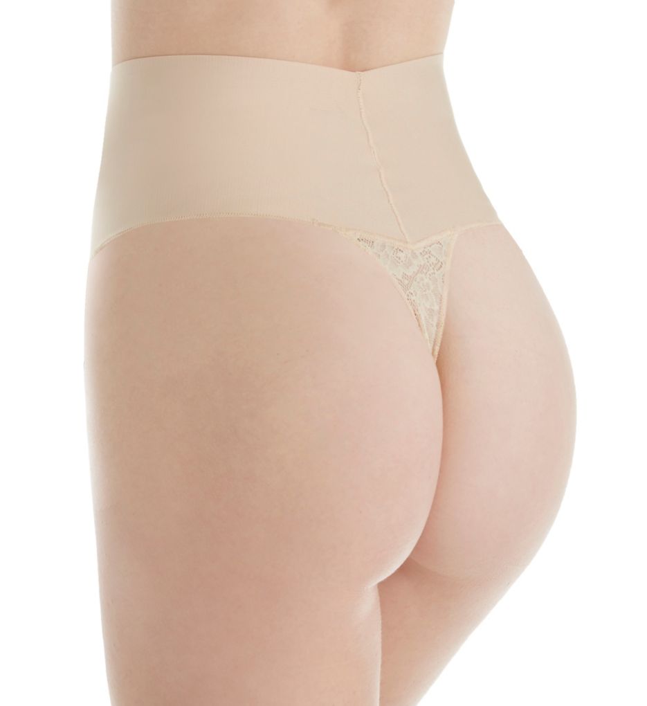 Maidenform Womens Tame Your Tummy Lace Thong Panties, Firm Control  Shapewear Thong, Cool Comfort