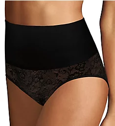 Tame Your Tummy Brief Panty Black W/ Black Lace S