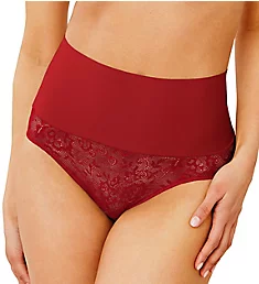 Tame Your Tummy Brief Panty Vintage Car Red Lace S