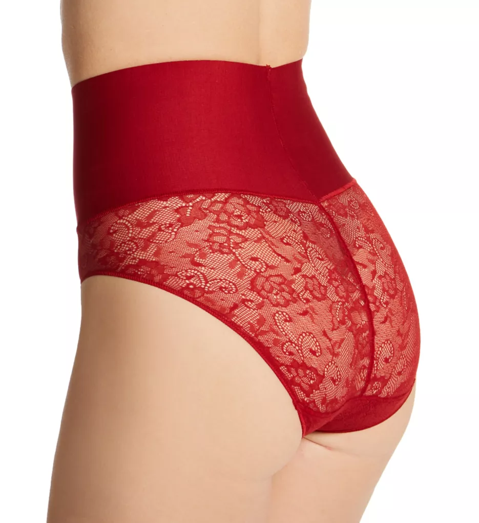 Tame Your Tummy Brief Panty Vintage Car Red Lace S
