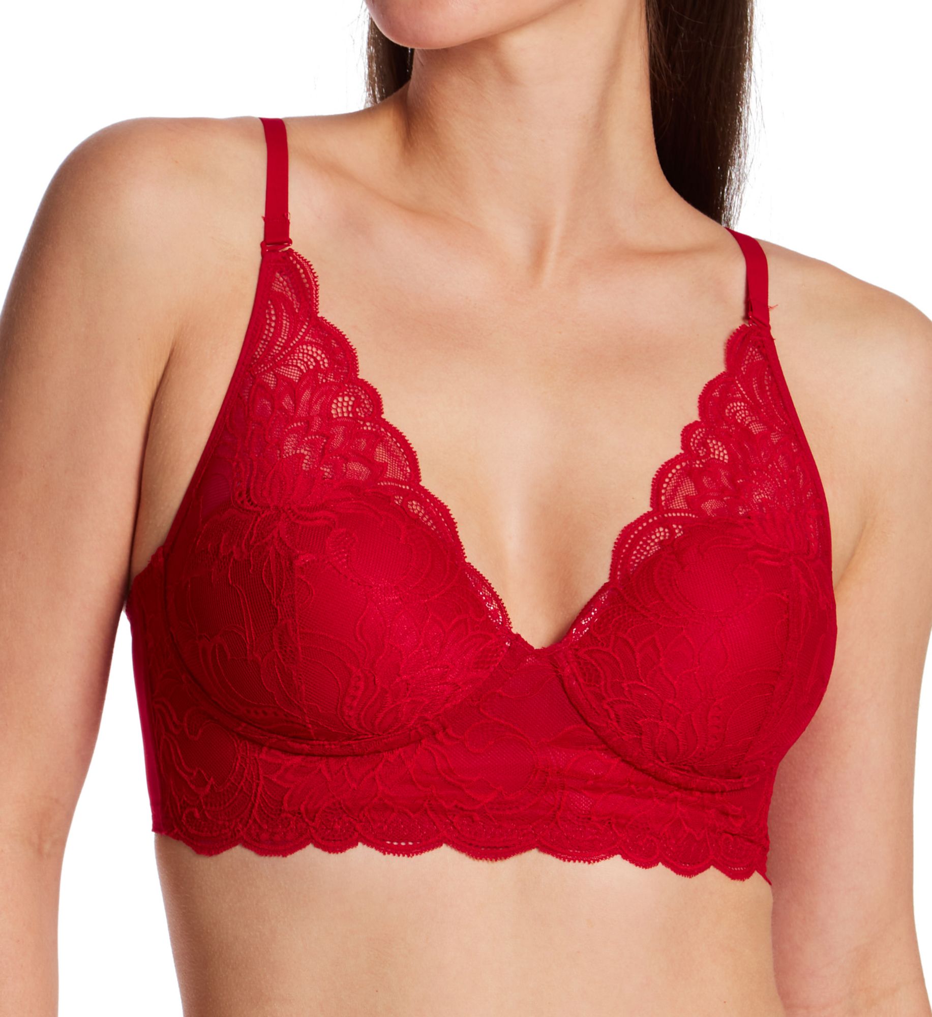 Maidenform Women's Casual Comfort Wireless Lined Convertible Bralette in Impulse Red | Size: 36B | HerRoom.com