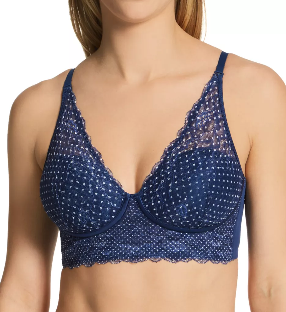 Casual Comfort Wireless Lined Convertible Bralette Lucy Dots Navy 36D