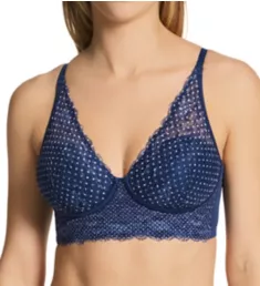 Casual Comfort Wireless Lined Convertible Bralette Lucy Dots Navy 36D