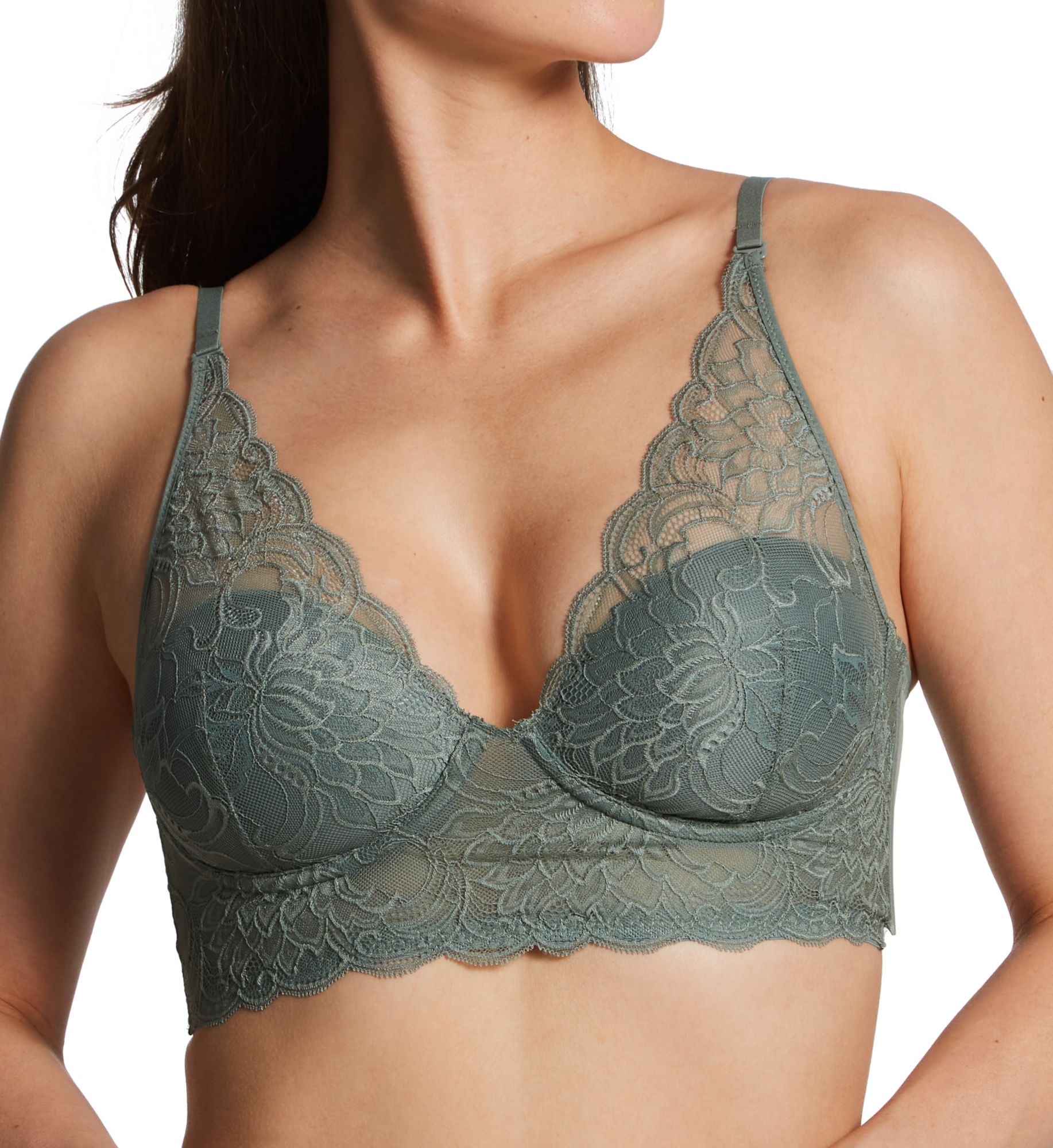 Maidenform Women's Casual Comfort Wireless Lined Convertible Bralette in Pewter Green | Size: 38D | HerRoom.com