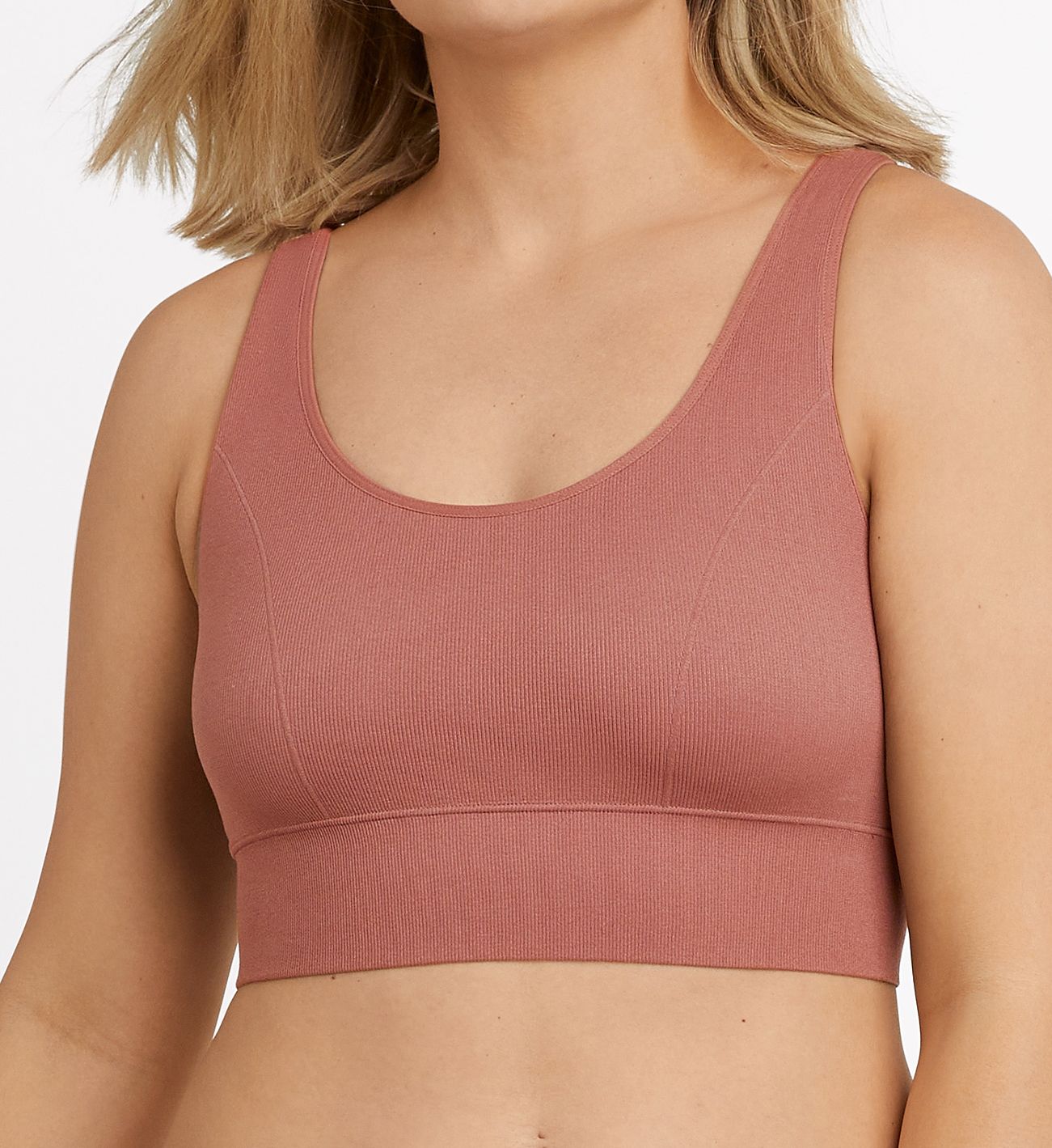 Maidenform Women's Pure Comfort Feel Good Seamless Crop Tank Top Bra in Enchantment Pink | Size: Large | HerRoom.com