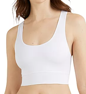 Pure Comfort Feel Good Seamless Crop Tank Bra White M
