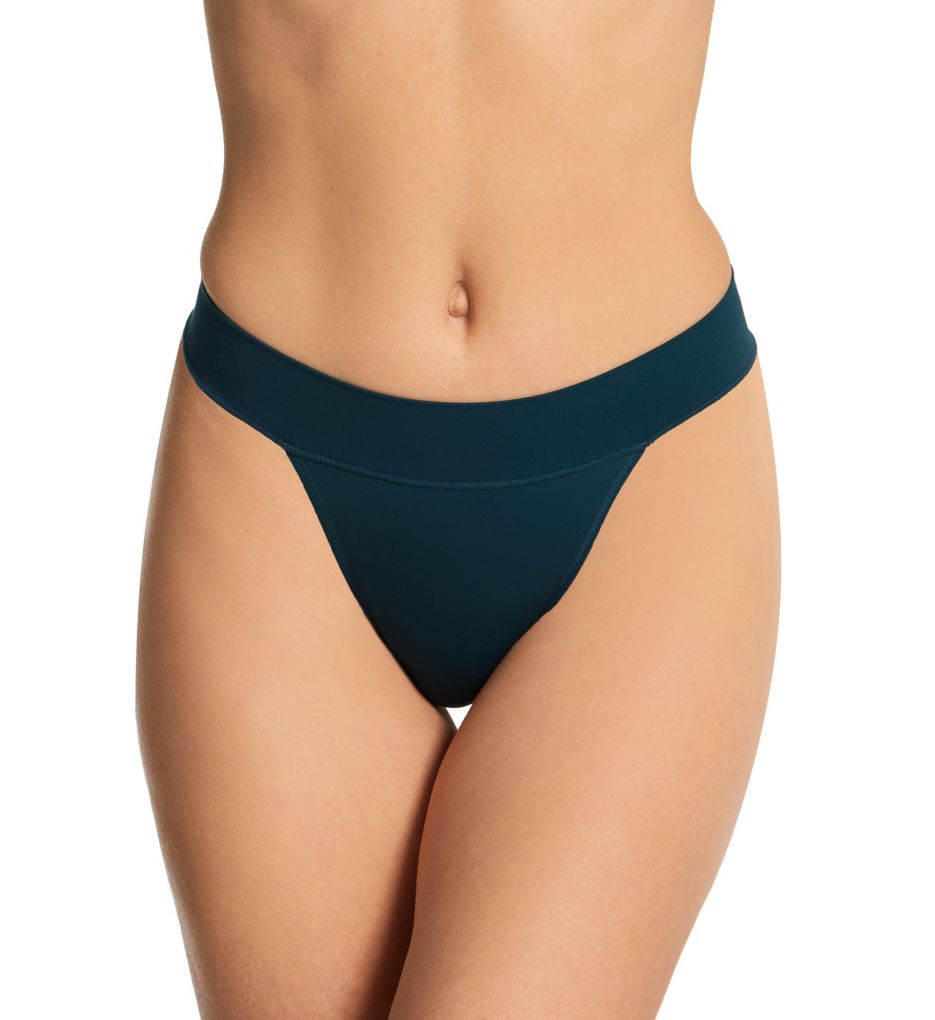 Maidenform Women's Seamless Comfort Waistband Thong Panty in Blue | Plus Size Small | HerRoom.com
