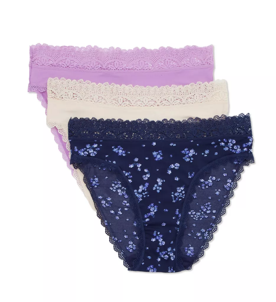 High Leg Bikini Panty With Lace - 3 Pack