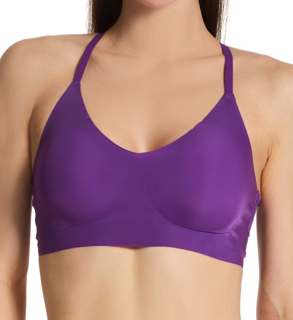 Maidenform (2533474) -- Maidenform DM7679 Pure Comfort V-Neck Pullover Lace Back Bra (New Pleasant Plum XXL)