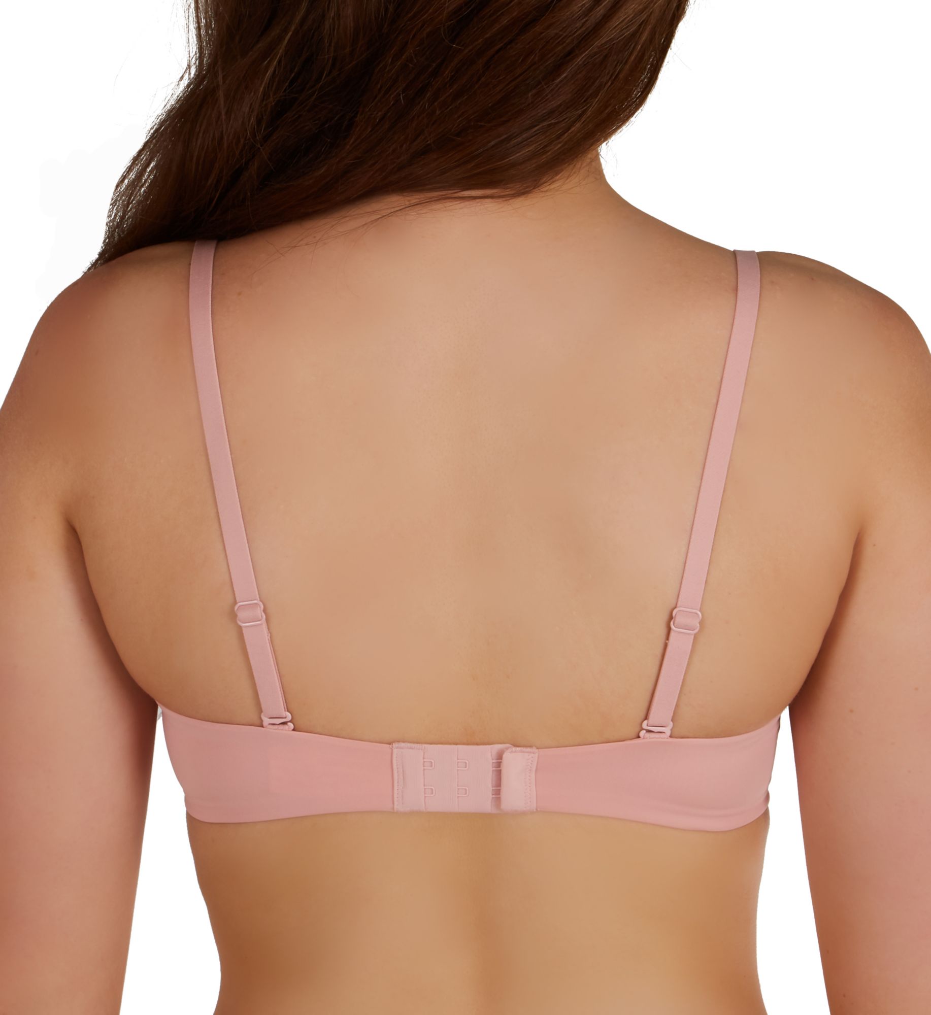 Maidenform Pure Comfort Modern Scoop Neck Wireless Bra Sheer Pale Pink 2X  - Image 2