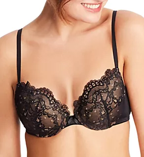Love The Lift Push Up & In Lace Demi Bra Black w/ Body Beige 32A
