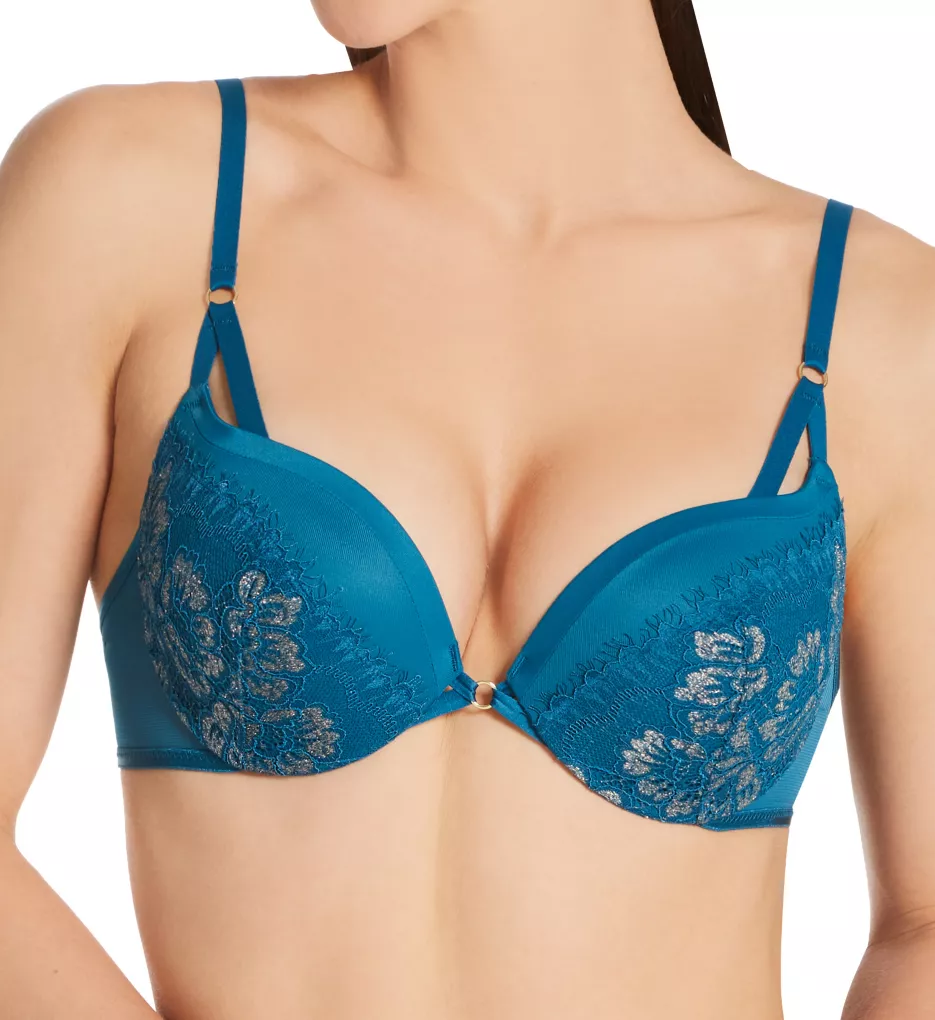 Love the Lift Push Up & In Strappy Lace Demi Bra Petro/Gold 38D