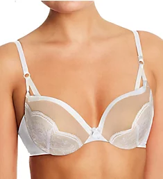 Love the Lift Push Up & In Strappy Lace Demi Bra White/Paris Nude 32A