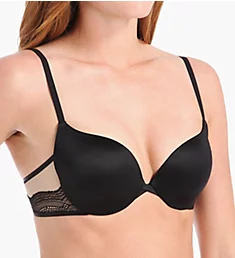 Love The Lift Push Up & In Satin and Lace Demi Bra Black w/ Body Beige 32A