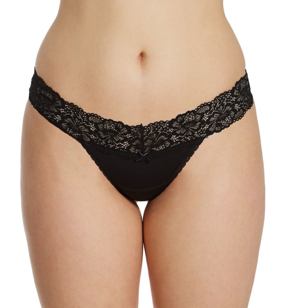 Maidenform Sexy Must Haves Lace Thong Black Micro 8  - Image 1