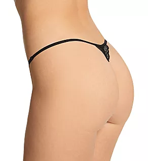 Adjustable String Thong Black S